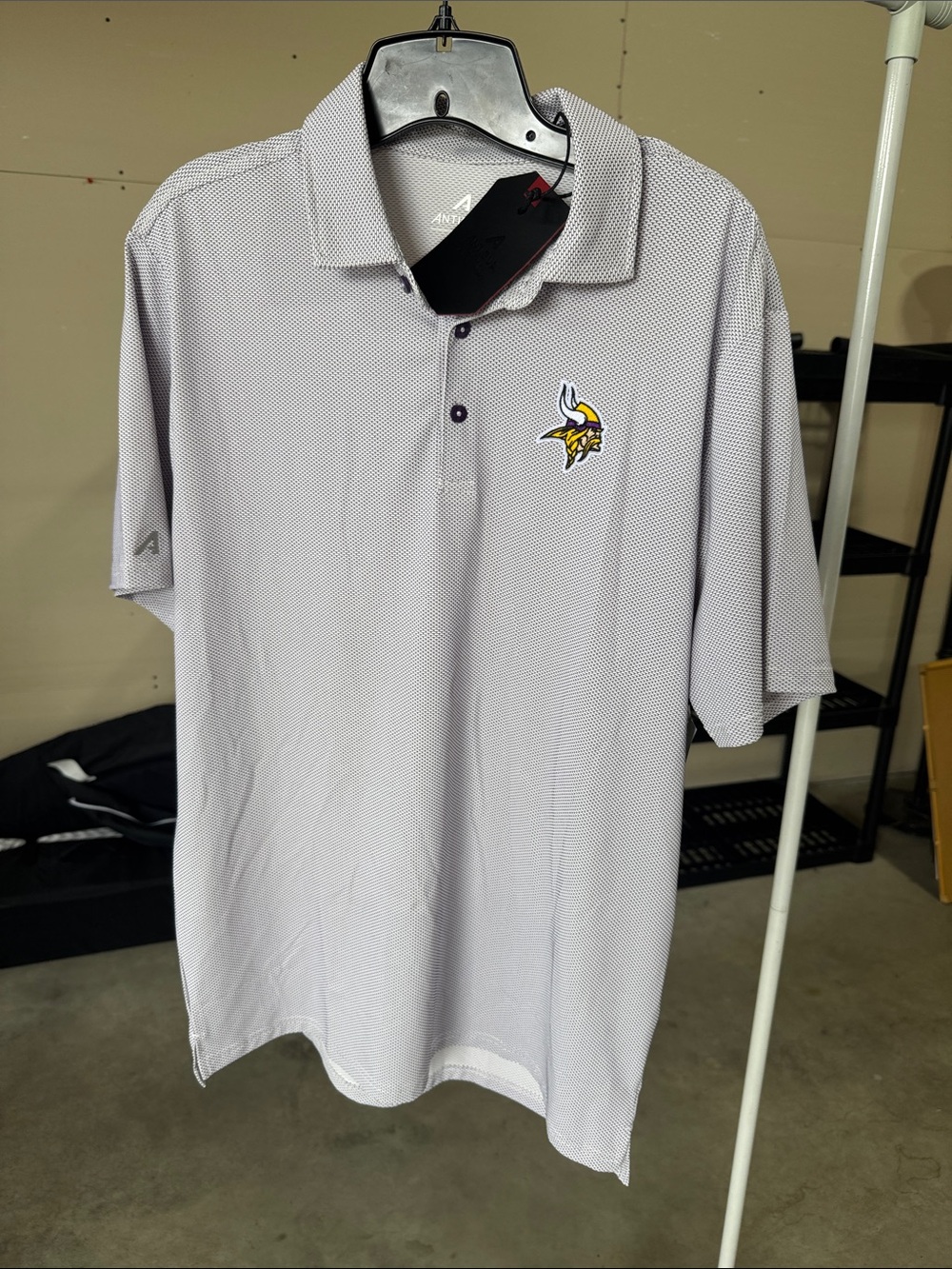 Team Apparel Gray Polo with Minnesota Vikings Logo